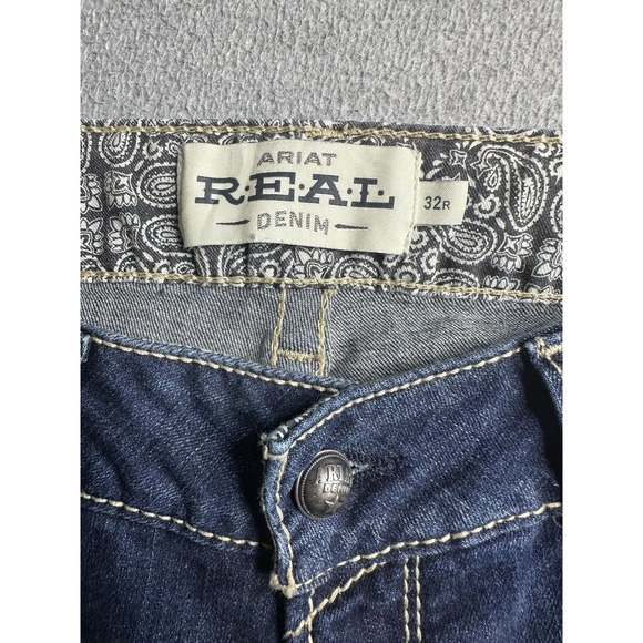 Ariat REAL Spitfire Jeans Womens 32R Blue Mid Rise Bootcut Stretch Denim Riding - Picture 8 of 12